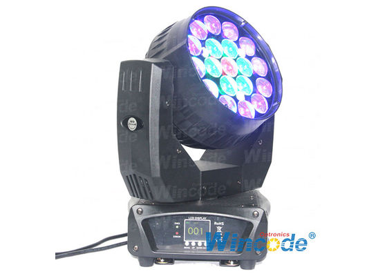 19*12W RGBW หัวเคลื่อนที่ LED ไฟเวที, LED ล้าง หัวเคลื่อนที่ Zoom 8 - 50 องศา
