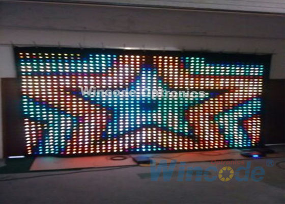ราคาดี RGB Tri Color P5 Led Curtain Wall 7 Chs, ผ้าม่านไฟเบอร์ออปติก สําหรับห้องเต้นรํา ออนไลน์
