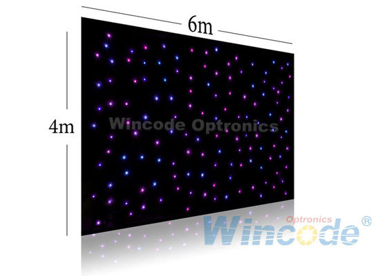 ราคาดี ผลกระทบกระพริบ LED Star Curtain 4m X 6m, LED Light Curtain Wall RGB / สีเดียว ออนไลน์