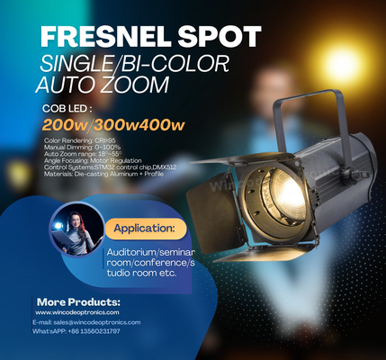 ราคาดี 150W 200W LED Fresnel สีขาวอบอุ่น สีขาวเย็น สีขาว LED Spotlight Studio Light ออนไลน์
