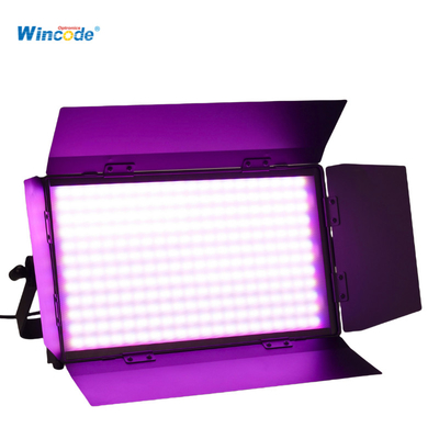 300W RGBW LED Panel Studio Light with Barndoor Adjustable Temp DMX/RDM Control การควบคุมระดับความร้อน